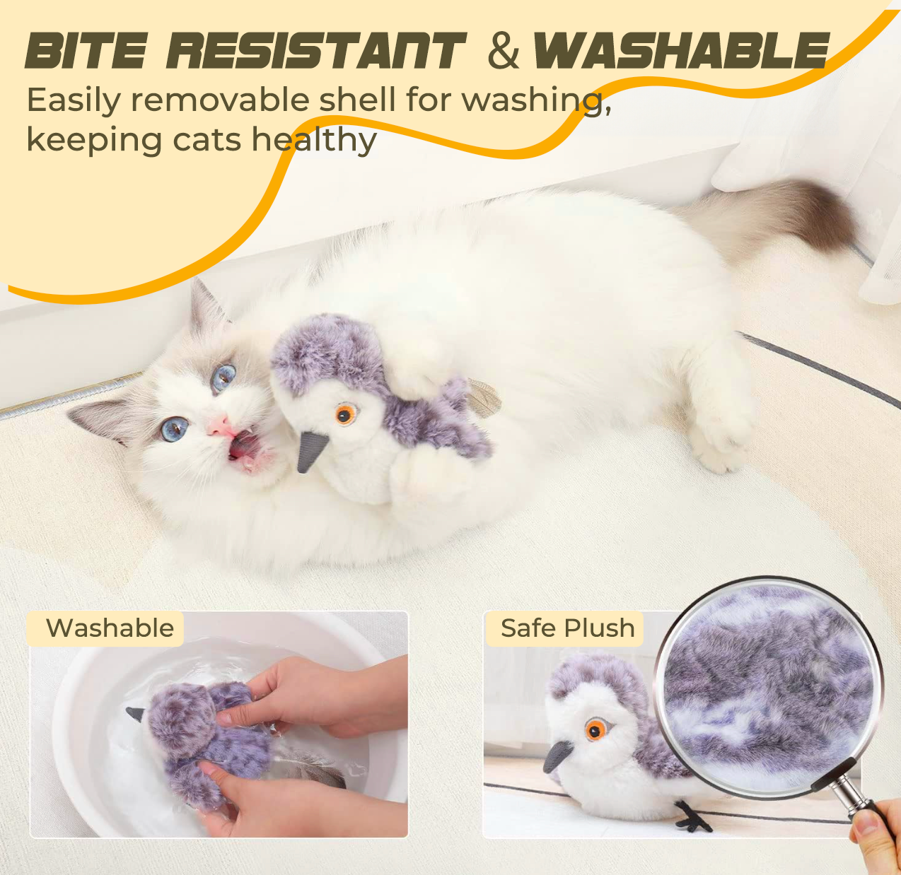 Remifa™︎ Flapping Bird Cat Toy