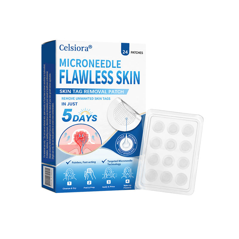 🍀🌿Celsiora® 2-in-1 Microneedle & Hydrocolloid Patch | Raised Moles,Acne, Flat Warts & Skin Tags Remover | Improves Wrinkles, Scars & Blemishes | Invisible Pimple Patches for Face & Body | 24 Count