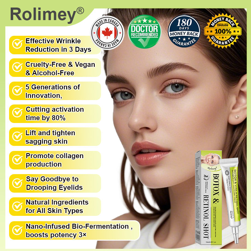 🍀Made and shipped from Canada 💫Rolimey® Botox & Vita-A Retinol Shot Wrinkle-Lift Tightening cream - Last Day Promotion 50% OFF