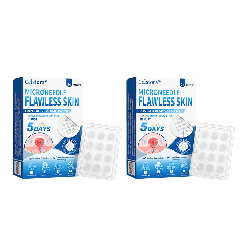 🍀🌿Celsiora® 2-in-1 Microneedle & Hydrocolloid Patch | Raised Moles,Acne, Flat Warts & Skin Tags Remover | Improves Wrinkles, Scars & Blemishes | Invisible Pimple Patches for Face & Body | 24 Count
