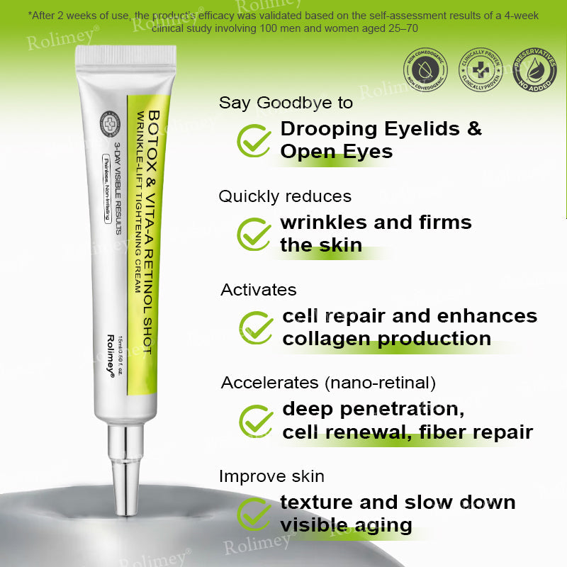🍀Made and shipped from Canada 💫Rolimey® Botox & Vita-A Retinol Shot Wrinkle-Lift Tightening cream - Last Day Promotion 50% OFF