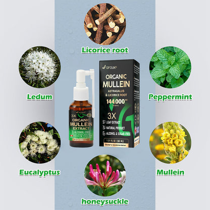 🍁💖GFOUK® 3X Concentrated Mullein Lung Cleanse Spray — Helps relieve difficulty coughing up phlegm, shortness of breath, excessive mucus, bronchitis, and lung infections