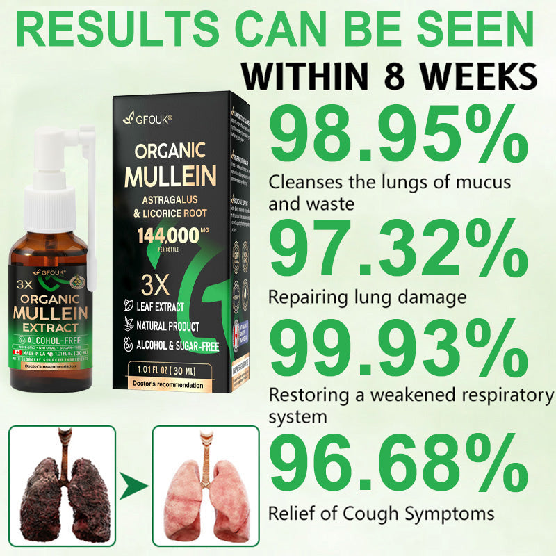 🍁💖GFOUK® 3X Concentrated Mullein Lung Cleanse Spray — Helps relieve difficulty coughing up phlegm, shortness of breath, excessive mucus, bronchitis, and lung infections