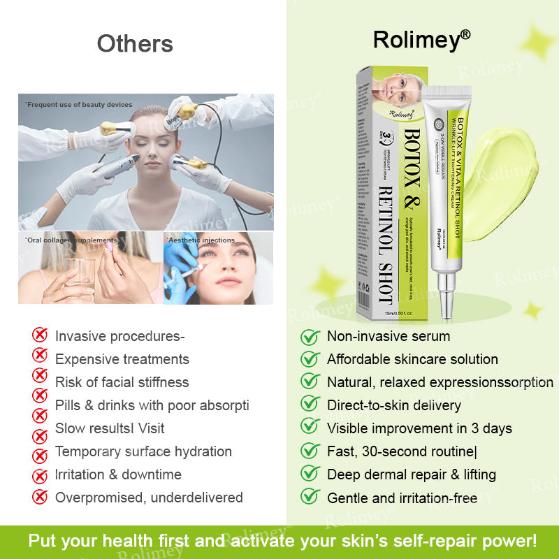 🍀Made and shipped from Canada 💫Rolimey® Botox & Vita-A Retinol Shot Wrinkle-Lift Tightening cream - Last Day Promotion 50% OFF