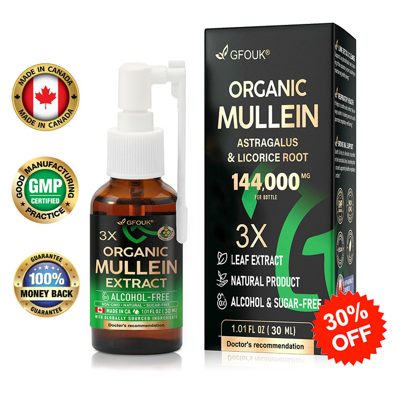 🍁💖GFOUK® 3X Concentrated Mullein Lung Cleanse Spray — Helps relieve difficulty coughing up phlegm, shortness of breath, excessive mucus, bronchitis, and lung infections